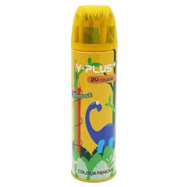 Y-Plus Forest Triangle 24 Colored Pencils In Metal Tube