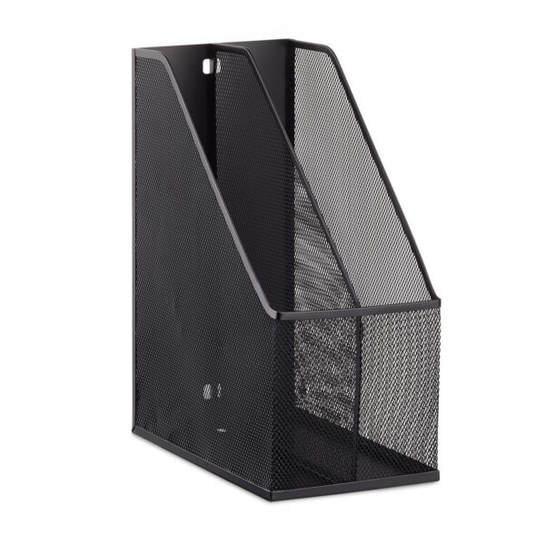 a black metal file holder