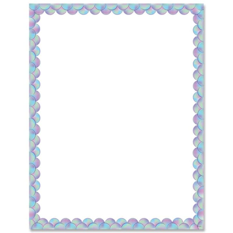 Creative teaching press the iridescent scalloped design of this mystical magical blank chart is great for a variety of settings - the classroom, an office, a , a daycare, a college dorm and more!   teacher tip: use this blank chart to make your own anchor chart!   
this colorful, iridescent-looking chart features a blend of turquoise, violet, sea foam green, and pink to create a shimmering look. It is perfect for classrooms with themes such as the ocean, under the sea, the beach, sea animals, and magical creatures (fairies, unicorns, dragons, or mermaids).   
chart measures 17" x 22"
back of chart includes reproducibles and activity ideas.