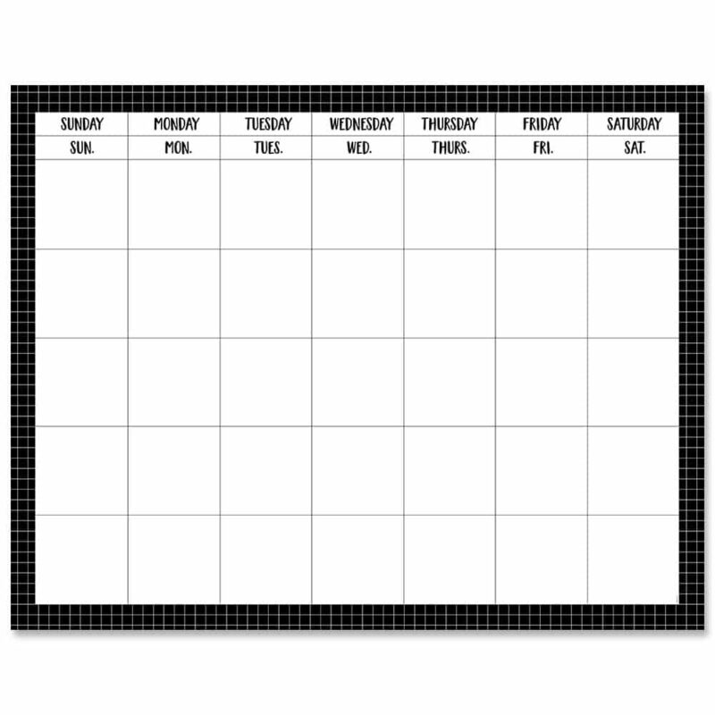 Creative teaching press this versatile window pane calendar chart features big squares for writing in dates or for posting calendar days, 3" calendar cut-outs, or 3" designer cut-outs.   use this large classroom calendar during any daily calendar lesson or circle time at a preschool, elementary school, or daycare.   the sleek black and white grid pattern coordinates with any classroom theme.  
chart measures 28" x 22"
pair with ctp 10197 core decor calendar days and ctp 10255 core decor months of the year mini bulletin board.