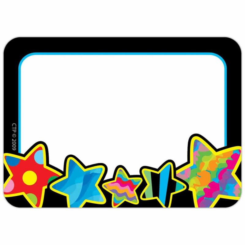 Creative teaching press these fun labels are great as name tags for visitors, new students, trips, parties, orientations and visitations, or to label storage areas, folders, and books. Self-adhesive 3 ½" x 2 ½" 36 name tags per package
