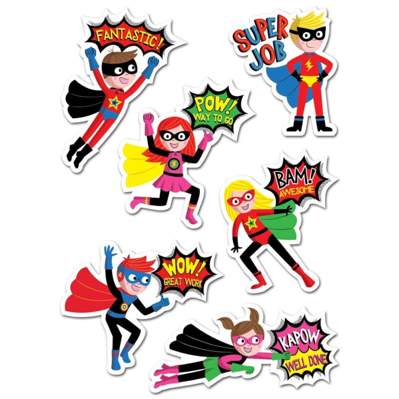 Creative teaching press pow! Bam! Make every student feel like a superhero with these trendy superhero rewards stickers! 30 stickers approximately 2" x 1" teachers and parents have been using our stickers as incentives to motivate and reward children for decades. Being rewarded for a job well done, chores completed, a good grade or even a good effort makes children feel proud of themselves and that their accomplishment (no matter how small) was important.