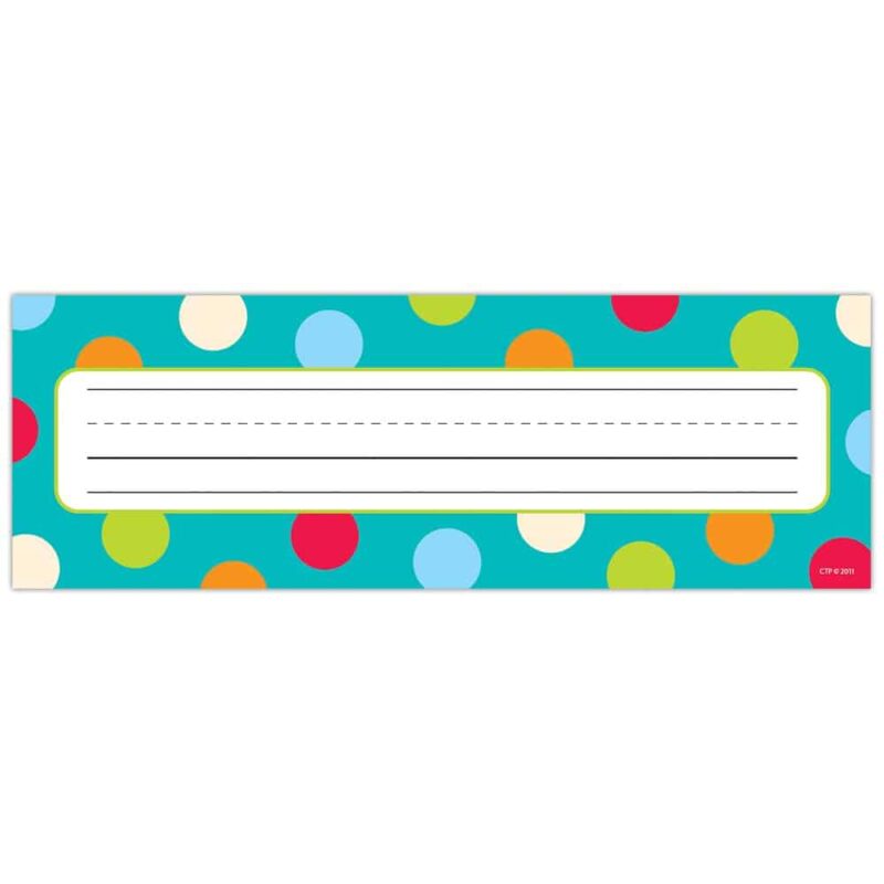 Creative teaching press dots on turquoise name plates ctp-4521