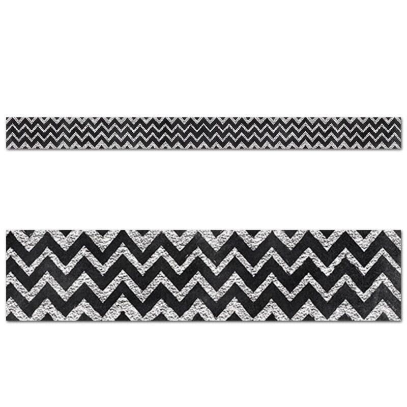 Creative teaching press chevron and chalk! What could be a more perfect combination? Add eye-catching flair to bulletin boards, doors, and common areas with this hot design! 2¾” wide 35 feet per package