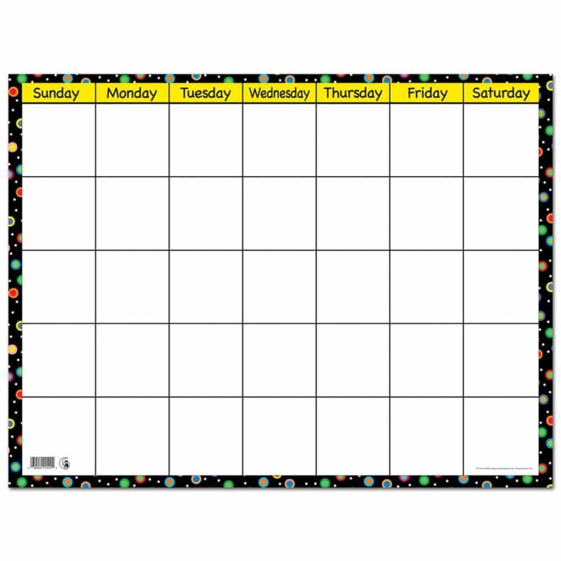 Creative teaching press add style to any monthly calendar display with this calendar chart! Calendar measures 22 ⅜" x 17" pair with ctp 1241 poppin' patterns calendar days and ctp 1479 poppin' pattern months of the year