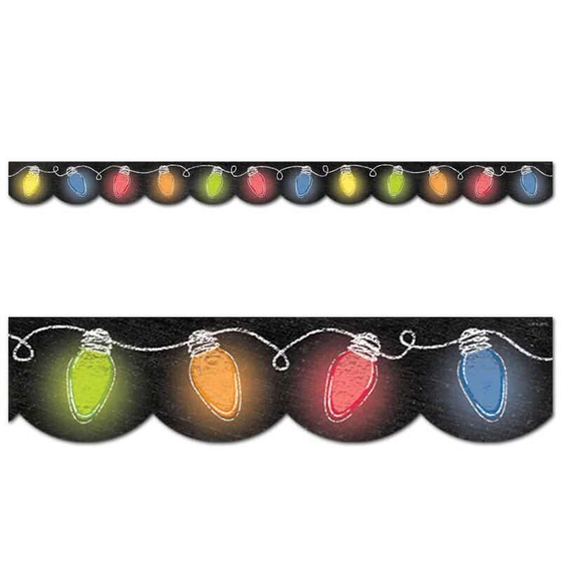 Creative teaching press add pizzazz to bulletin boards, doors, and common areas with our colorful holiday lights border. This border features a string of festive, glowing, chalk lights that is perfect for holiday and seasonal decorating. Great for christmas parties and displays. 2¾" wide 35 feet per package borders are not just for bulletin boards, use these as edgers and trimmers to add style and organization to your designer classroom. For more ideas visit our creative galleries.