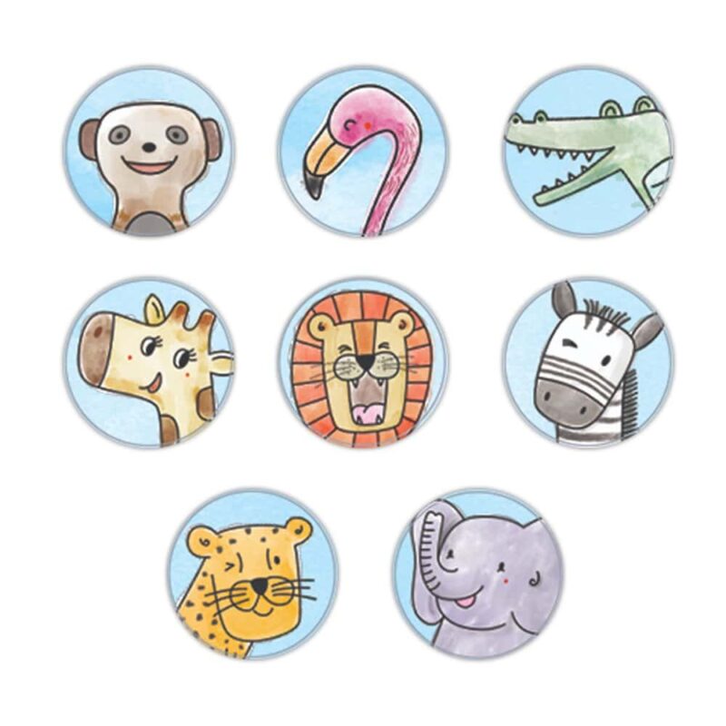 Creative teaching press charming safari friends hot spots stickers are a perfect way to encourage and reward students for their efforts. Students will love the cute animal faces of the elephant, cheetah, flamingo, meerkat, lion, crocodile, giraffe, and zebra in this set. The nature-inspired designs are perfect for a variety of classroom themes, including safari, nature, outdoors, science, animals, the zoo, and more. Use with our classroom incentive charts and individual student incentive charts. 880 stickers per package approximately ½"