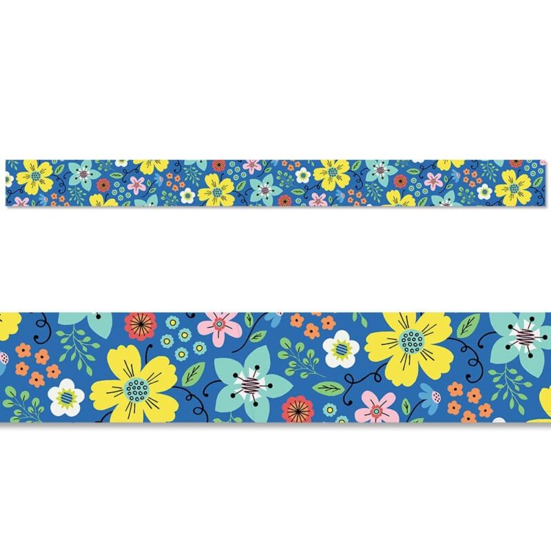 Creative teaching press fun, fresh and fantastic, this floral fun border features an assortment of colorful flowers set against a deep sky blue background.   use this bright border to accent spring or summer bulletin boards or on bulletin boards with themes of plants, flowers, and mother's day.   these delightful flowers are a great way to liven any school, office, , college dorm, or senior living residence setting.   35 feet per package
width: 3"