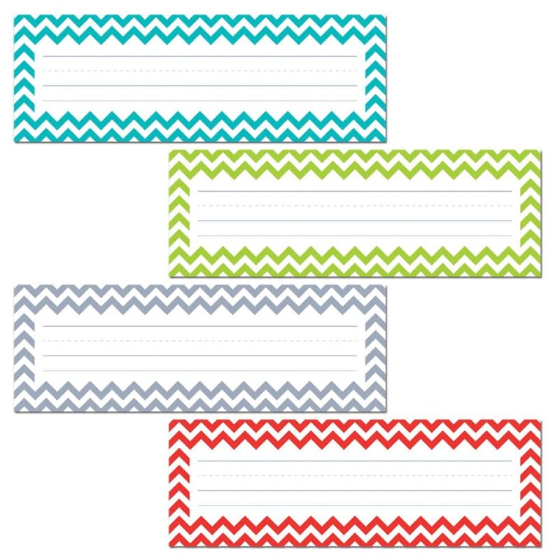 Creative teaching press personalize doors, desks, seats at the table, cubbies, or folders with these colorful name plates. 36 name plates per package 9 each of 4 colors 9 ½" x 3 ¼"