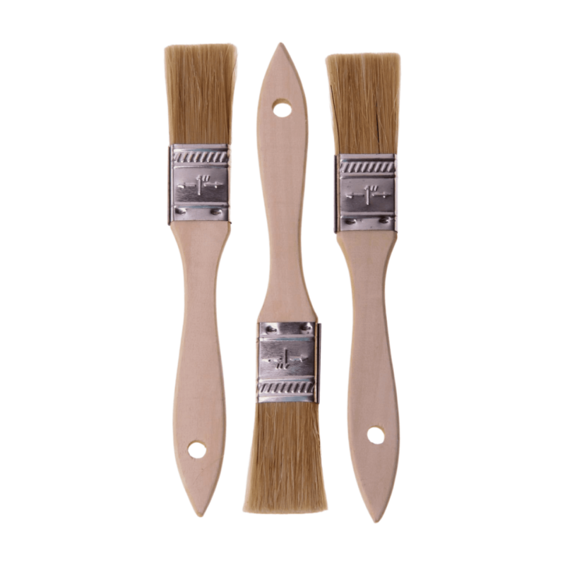 Craft for all natural bristle brush wooden handle1" (3pcs)