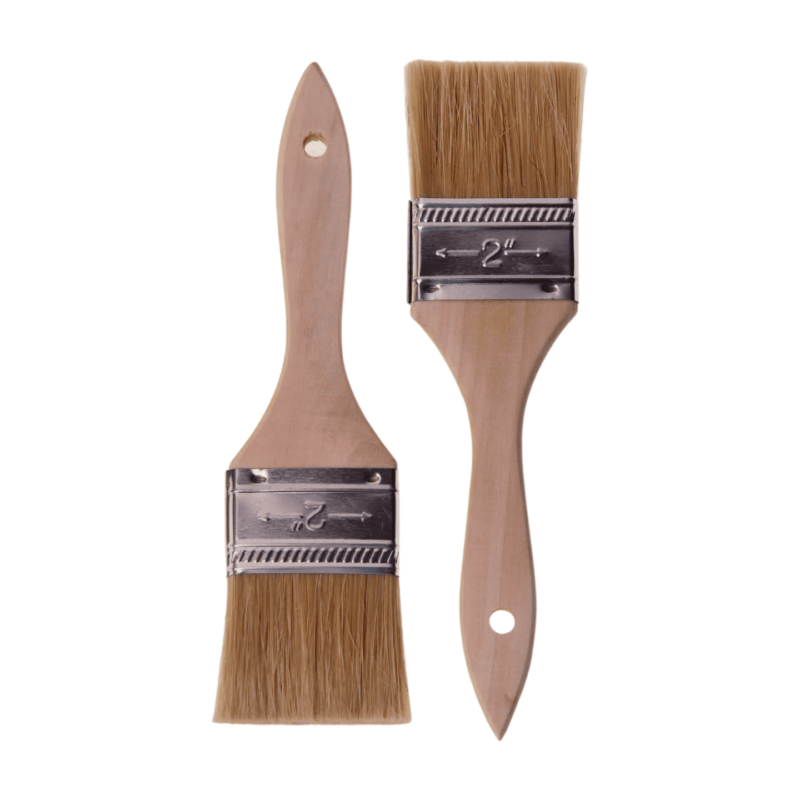Craft for all natural bristle brush wooden handle 2" (2pcs)