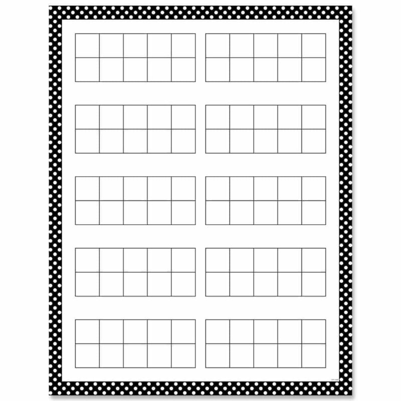 Creative teaching press this is more than your basic chart... It's a chart with a purpose!   use this 10 frames chart template to help your students learn and practice basic number facts.   use this when making your own math anchor charts.   includes ten 10-frames.   hang chart on a magnetic whiteboard for whole group or small group instruction.   or lay the chart flat in a center, and have students use counters on their own or with a partner.   
chart measures 17" x 22"
back of chart includes reproducibles and activity ideas. Teacher tip: laminate this chart, and use it with dry-erase markers for repeated use and durability.