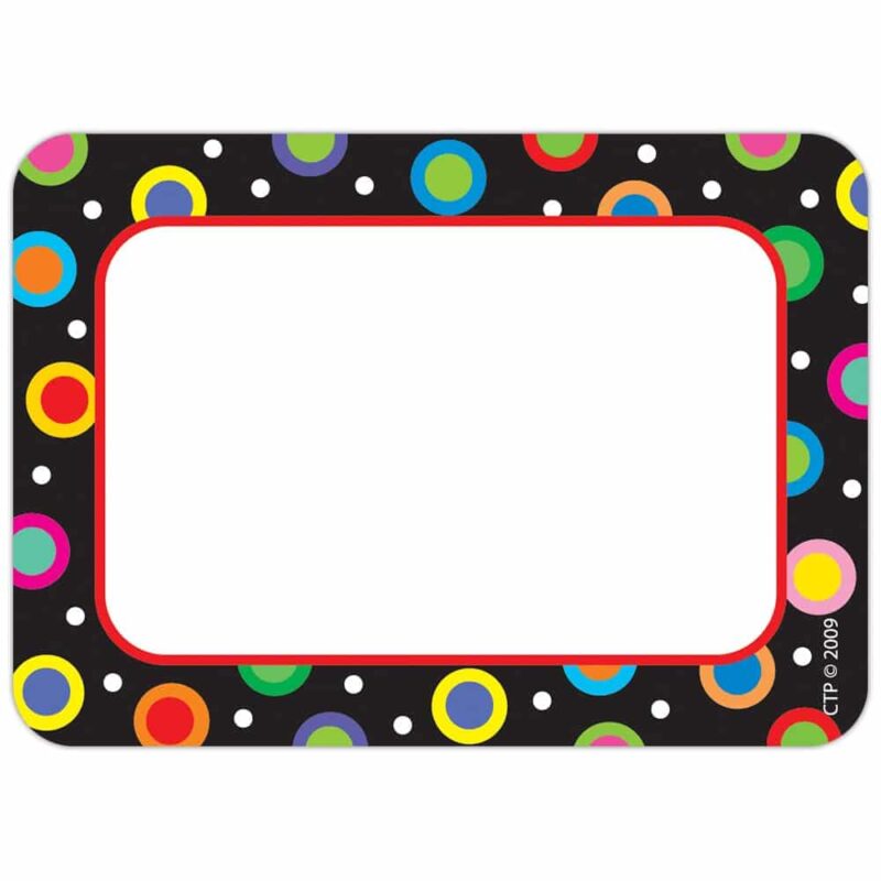 Creative teaching press these fun labels are great as name tags for visitors, new students, trips, parties, orientations and visitations, or to label storage areas, folders, and books. Self-adhesive. 3 ½" x 2 ½". 36 name tags per package.