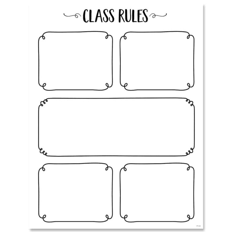 Creative teaching press post your class rules with style with this core decor class rules chart. A class rules chart is a great reference for students and teachers! It is a must-have for classroom management. Chart measures 17" x 22"
back of chart includes reproducibles and activity ideas.  