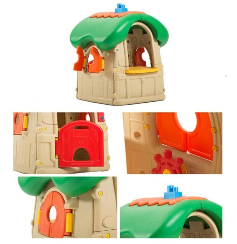 Yucai age range3-7 yearsthis mushroom indoor playhouse is made from plastic pe material, featuring 2 windows and 2 doors for ventilation. Suitable for use by 3-13 year old children, it has a maximum occupancy of 3 children at a time. Designed for maximum comfort to allow kids to play inside for hours. Playhouses are a great way for children to have fun, stay fit, explore the world and stimulate their imagination. Whether it"s small or large, ornate or simple, a playhouse can become a big part of childhood and the whole family will gain magical memories. Featuresize - 126*120*150cmweight - 40kgmaterial - plastic playground, pesuitable age - 3 to 13 years oldeco-friendly, simple and easy assemblyen71 certified (safe for children)free delivery