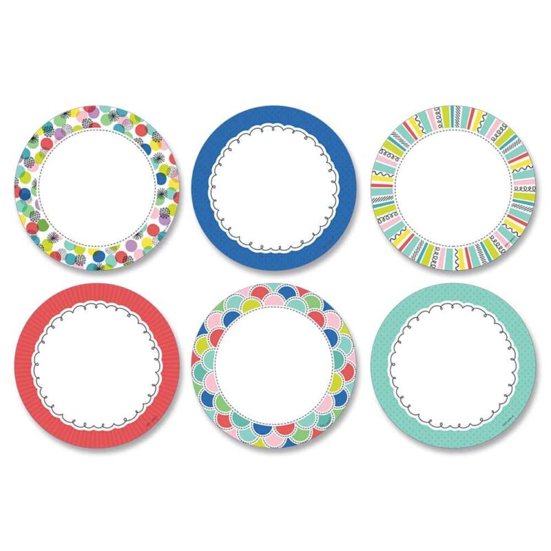 Creative teaching press so bright and playful, these color pop dots 6" cut-outs are great for enhancing bulletin boards, rooms, hallways, and common areas! Use them for crafting projects, displaying photos, making covers for mini books, making flash cards, creating small classroom signs, sending notes home to parents, and more!    they can be used to make quick and easy labels on cubbies, student folders, supply bins, and binders. 36 per package
12 each of 3 designs