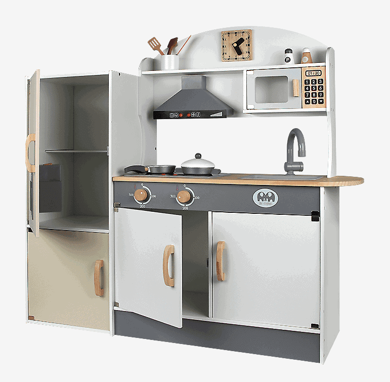 Mkt wooden kitchen set with fridge