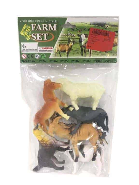 Mkt farm animals plastic set