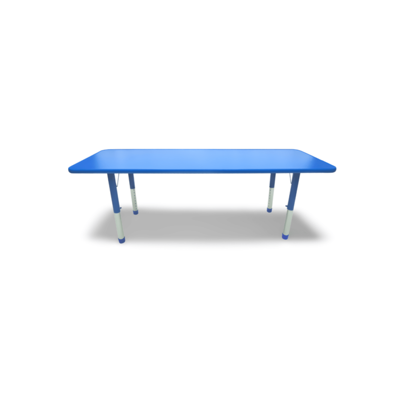 Yucai size: 180x60x37-60cm tabletop material: imported pptable legs material: steel available color: red, yellow, blue, greenthe appearance is beautiful, the color is brightit is anti-slip, and it resist to galling or dirty and easy to clean