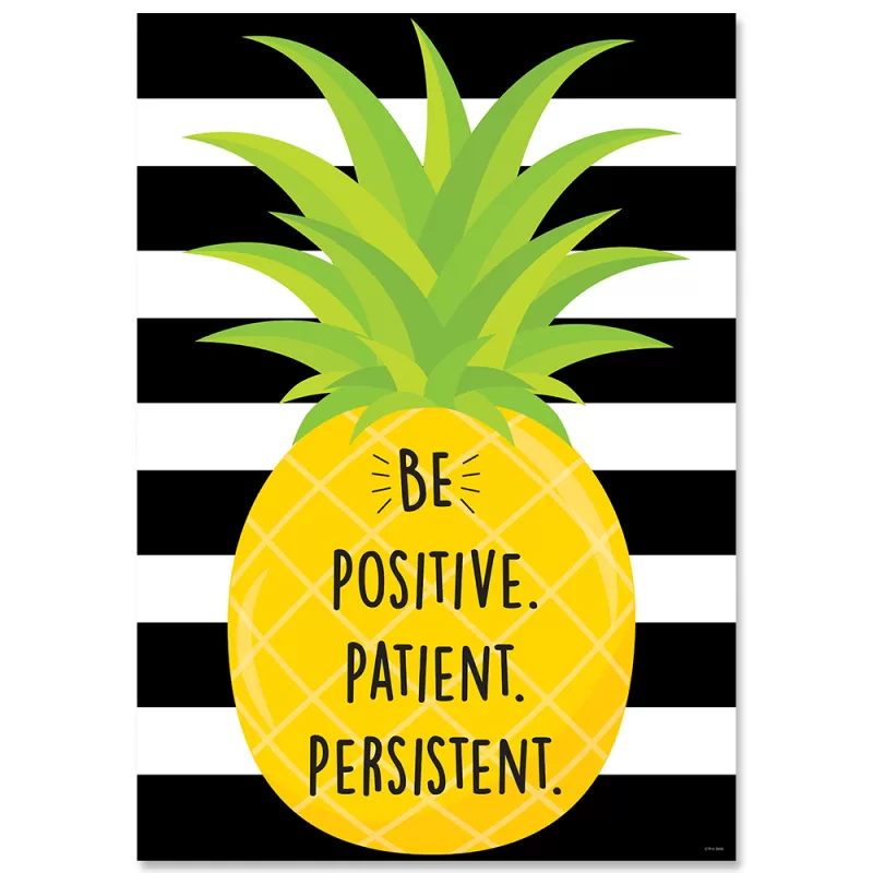 Creative teaching press <p>add character and inspiration to any space with the thoughtful words and uplifting art on this motivational poster.  </p> <p>poster features a bright yellow pineapple on a  black and white striped background with the phrase: "be positive. Patient. Persistent. " </p> <p>with their encouraging messages and bright colors, inspire u motivational posters can be used in a classroom, school, home, church, workplace, college dorm, senior living residence, or anywhere a little inspiration is needed.   </p> <p>poster measures 13⅜" x 19"</p>