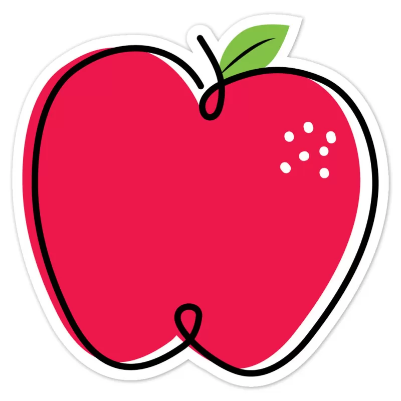 Creative teaching press doodle apple red (core decor) 6" designer cut-outs