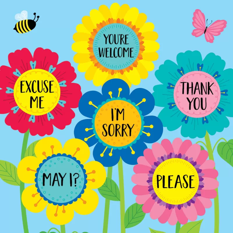 Creative teaching press <p>instill good manners in your learning environment with the helpful reminders on this brightly colored garden of good manners chart. The colorful flower on this chart each feature a different example of a polite phrase: please, thank you, may i? , i’m sorry, excuse me, and you’re welcome. This garden scene will brighten any space all year long. </p> <ul> <li>17" x 22" </li> </ul>