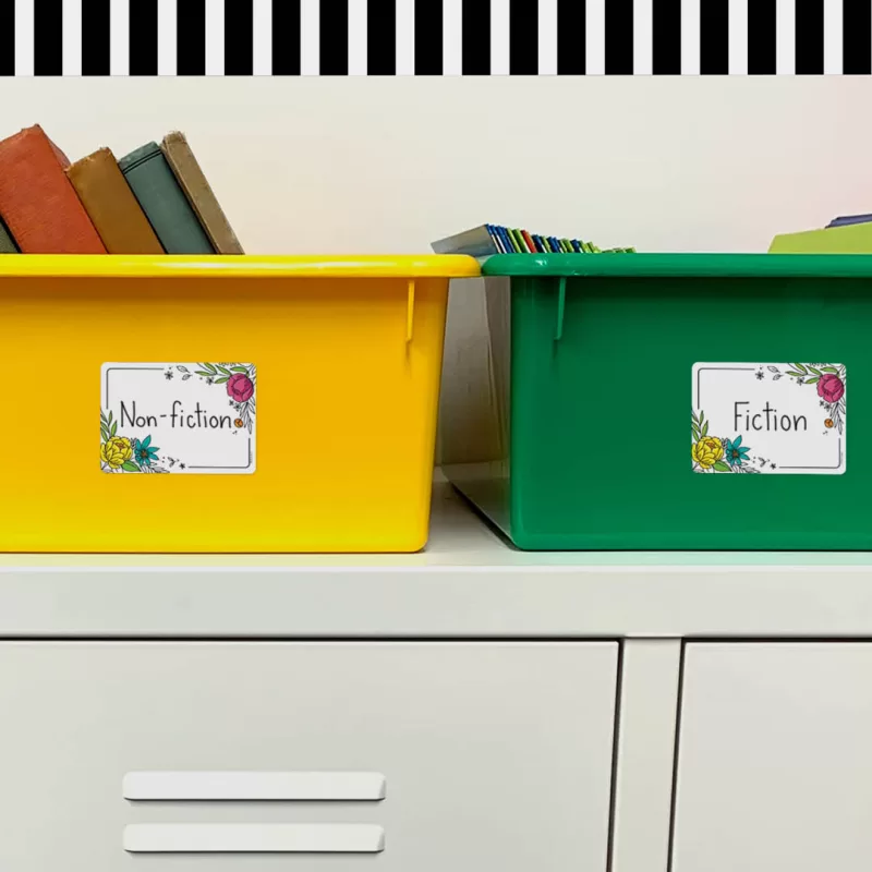 Creative teaching press <p>these bright, floral-themed labels are great as name tags for visitors, new students, trips, parties, orientations and visitations, or to label storage areas, folders, and books. </p><ul><li>self-adhesive</li><li>3 ½" x 2 ½"</li><li>36 labels per package</li></ul>