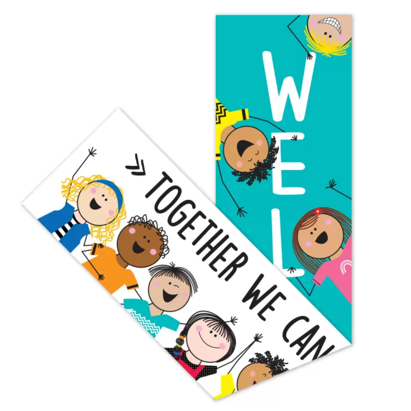 Creative teaching press <p>create a friendly and fun environment with this stick kids welcome banner. This versatile 2-sided banner features a different message on each side—side 1: “welcome” and side 2: “together we can do great things! ” it can be used during back-to-school to welcome students and parents then flipped over for a motivational message the rest of the school year. </p><p>the fully assembled banner measures over 3 feet wide! </p><ul><li>2-sided</li><li>8" x 39"</li></ul>