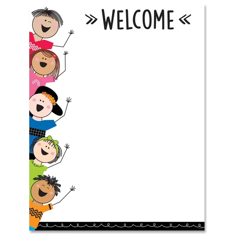 Creative teaching press <p>this stick kids welcome chart will complement a wide variety of classroom themes and decor. The bright colors and happy, culturally diverse stick kids will liven up any classroom. </p>