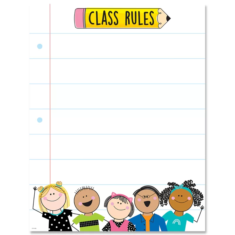Creative teaching press <p>this stick kids class rules chart will complement a wide variety of classroom themes and decor. The bright colors and happy, culturally diverse stick kids will liven up any classroom. </p>