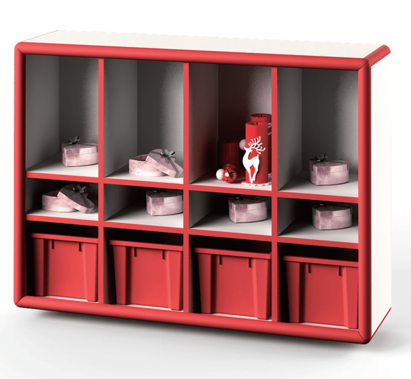 Yucai wood storage cabinet for articles 12 compartments