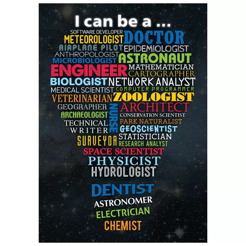 Creative teaching press <p>"i can be a…. "</p> <p>through science, technology and math, many careers are possible. Here are just a few: software developer, doctor, meteorologist, astronaut, dentist, architect, veterinarian, airplane pilot and biologist. This poster shows many more to inspire your students. </p> <ul> <li>poster measures 13 ⅜" x 19". </li> </ul> <p class="cat-desc">inspire u motivational posters are great for use in a school, church, workplace, dormitory, senior living residence, and anywhere a little inspiration is needed. </p>