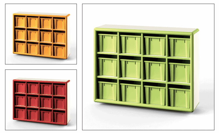 Yucai wood storage cabinet for articles 12 compartments