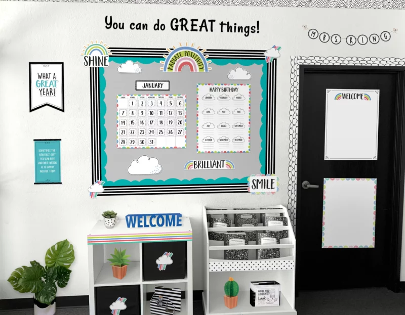 Creative teaching press rainbow skies (rainbow doodles) 6" designer cut-outs