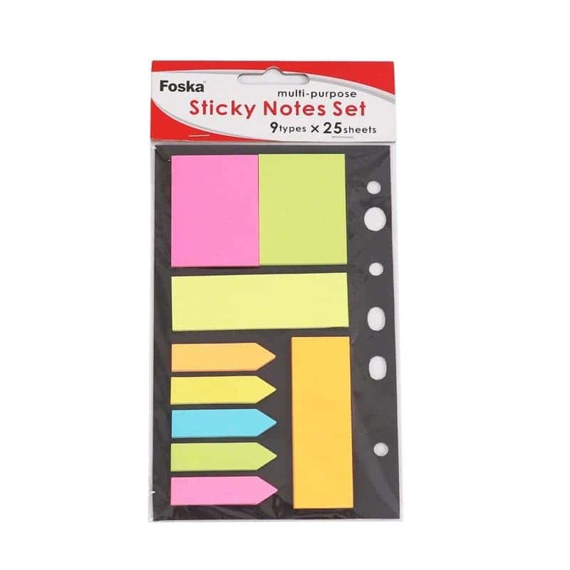 Foska foska - sticky paper notes set 9 types x 25 sheets