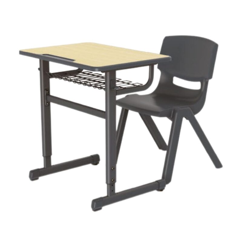 Yucai student desk with adjustable height with mesh basket