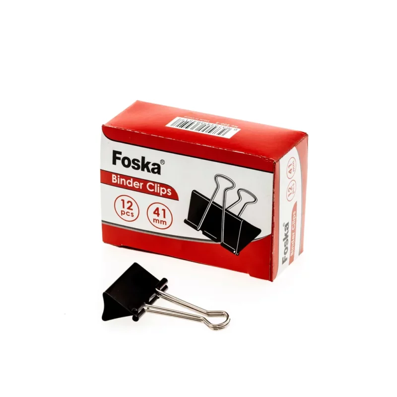 Foska foska - pack of 12 foldback binder clips 41mm.