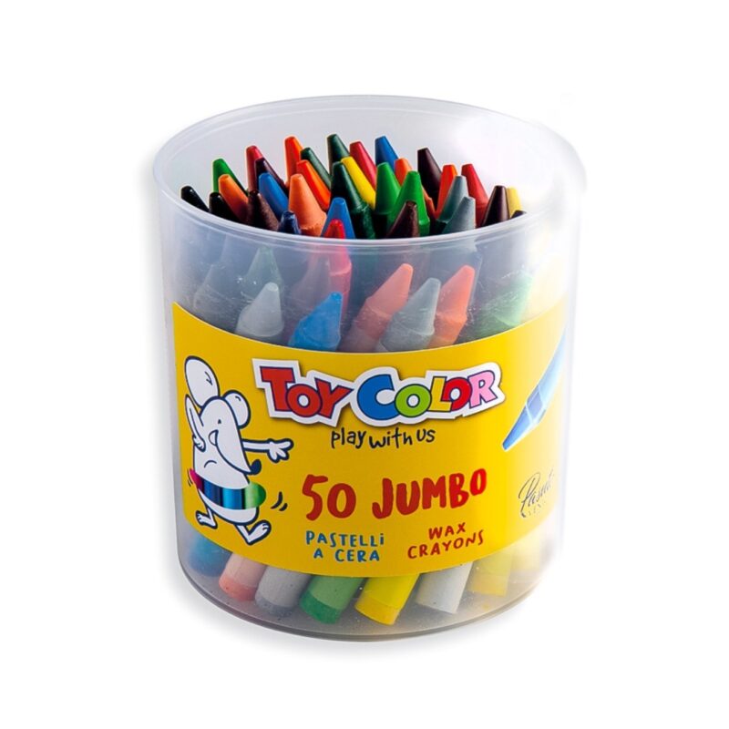 Toy color 10 bright and covering colours2 times stronger body in jumbo size, to prevent breaking of crayons while using them.
