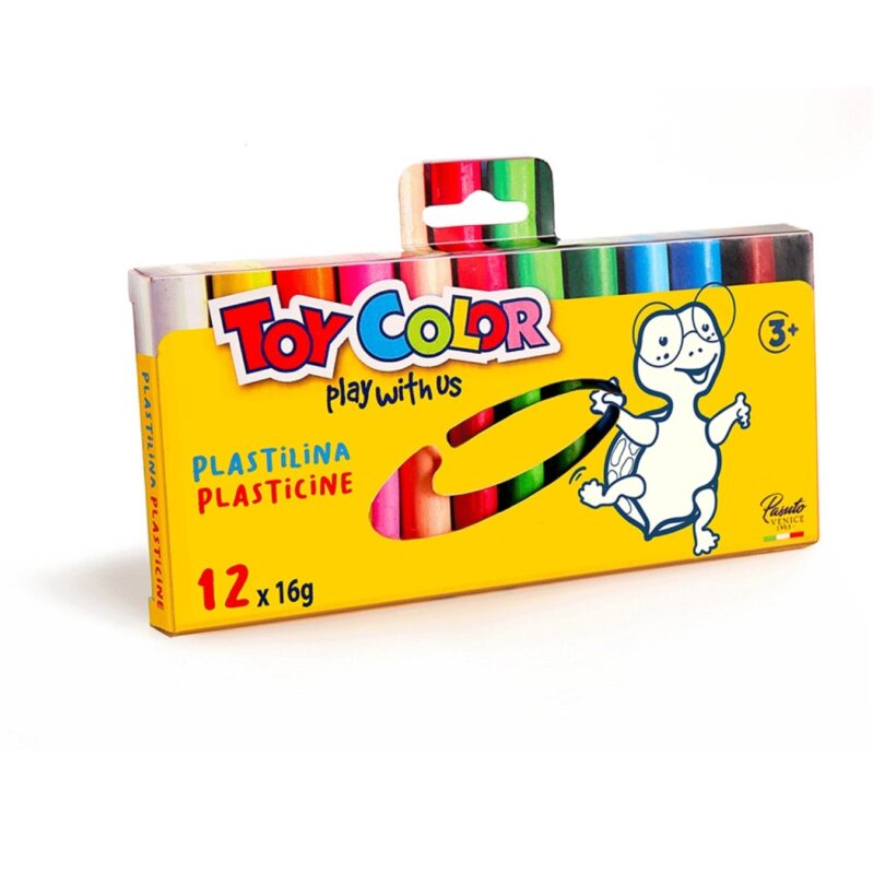 Toy color toy color box with 12 sticks of 16g playdough - assorted colors