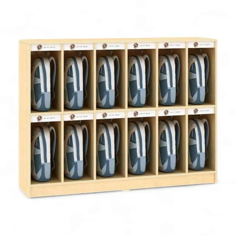 Premium Wooden Children's Schoolbag cabinet 12openings - Image 1