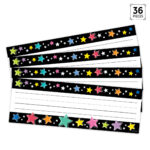 Colorful Stars On Black (Star Bright) Name Plates - Image 2