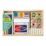 Wooden stamp set for classroom use