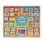 Wooden animal stamp set for kids