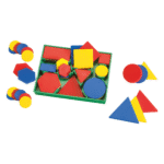 Colorful geometric shape sorting set