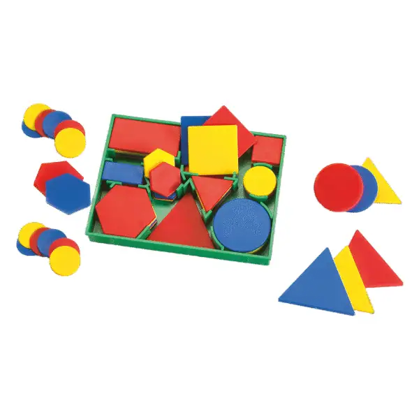 Colorful geometric shape sorting set