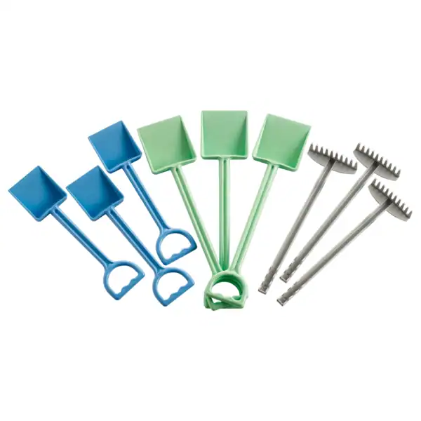 Colorful plant markers with plastic and metal stakes for garden labeling and plant care.