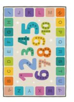 Colorful educational rug with numbers