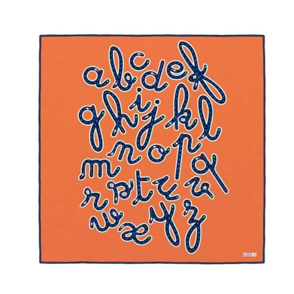 Colorful alphabet design on orange