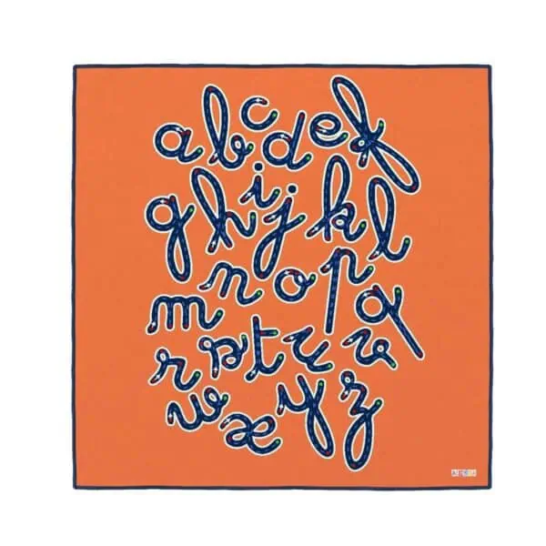 Colorful alphabet design on orange