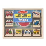 My first wooden stamp set - vehicles